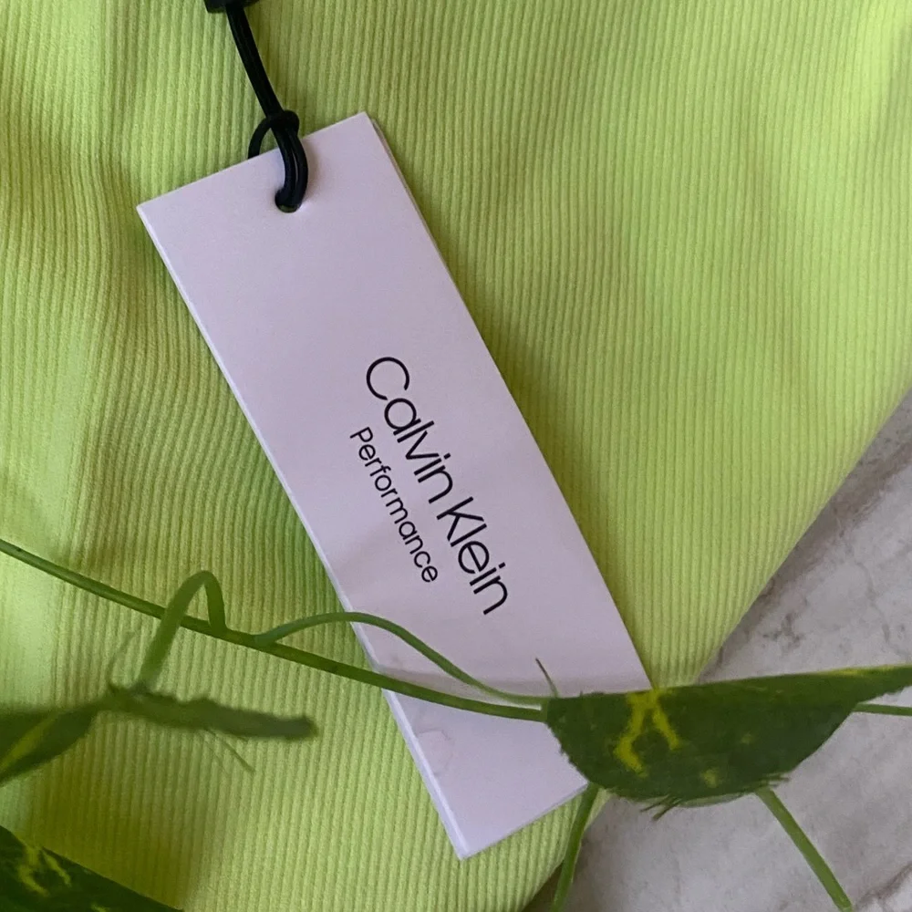 Calvin Klein performance High Waist Athletic Biker Shorts Brat Green Seamless